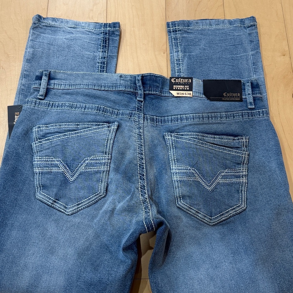 Cultura modern fit stretch denim jeans 34 x 30 NWT - Picture 4 of 5